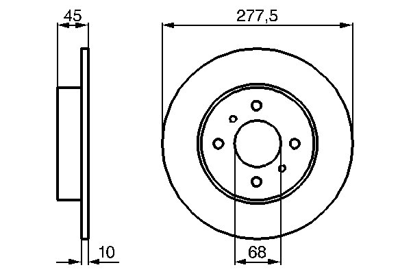 DISC FRANA BOSCH 0 986 479 105 - Compatibil cu NISSAN