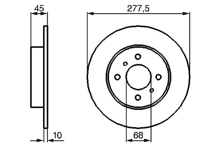 DISC FRANA BOSCH 0 986 479 105 - Compatibil cu NISSAN