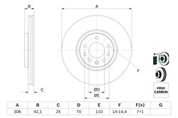 DISC FRANA BOSCH 0 986 479 113 - Compatibil cu CHEVROLET, OPEL, SAAB, VAUXHALL