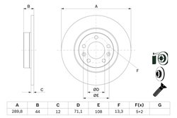 DISC FRANA BOSCH 0 986 479 130 - Compatibil cu PEUGEOT