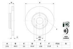 DISC FRANA BOSCH 0 986 479 173 - Compatibil cu FORD, FORD AUSTRALIA, VOLVO