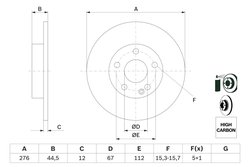 DISC FRANA BOSCH 0 986 479 185 - Compatibil cu MERCEDES-BENZ