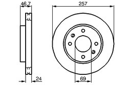 DISC FRANA BOSCH 0 986 479 207 - Compatibil cu HYUNDAI