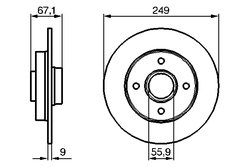 DISC FRANA BOSCH 0 986 479 219 - Compatibil cu CITROEN, PEUGEOT