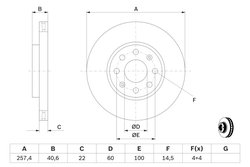 DISC FRANA BOSCH 0 986 479 223 - Compatibil cu FIAT, OPEL, VAUXHALL