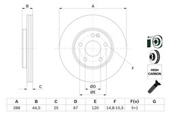 DISC FRANA BOSCH 0 986 479 234 - Compatibil cu MERCEDES-BENZ