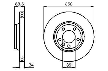 DISC FRANA BOSCH 0 986 479 249 - Compatibil cu AUDI, PORSCHE, VW