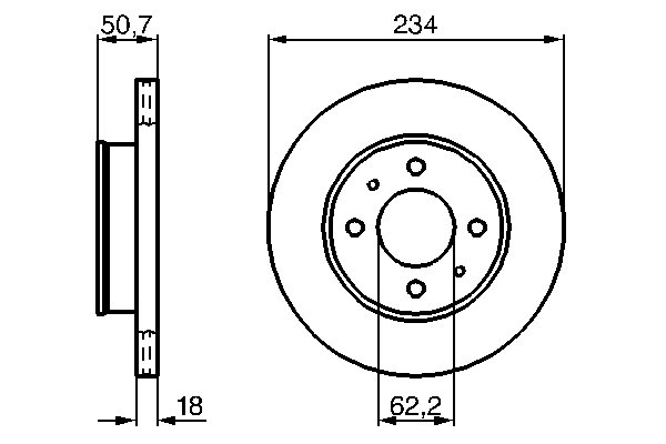 DISC FRANA BOSCH 0 986 479 264 - Compatibil cu DODGE, HYUNDAI, INOKOM