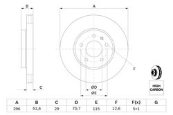 DISC FRANA BOSCH 0 986 479 267 - Compatibil cu CHEVROLET, OPEL, VAUXHALL