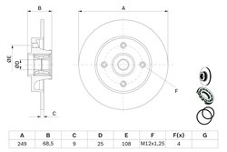 DISC FRANA BOSCH 0 986 479 279 - Compatibil cu CITROEN, PEUGEOT