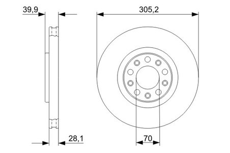 DISC FRANA BOSCH 0 986 479 291 - Compatibil cu ALFA ROMEO, FIAT, JEEP