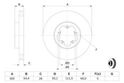 DISC FRANA BOSCH 0 986 479 307 - Compatibil cu FORD, FORD AUSTRALIA