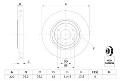 DISC FRANA BOSCH 0 986 479 357 - Compatibil cu NISSAN