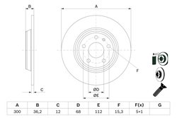 DISC FRANA BOSCH 0 986 479 382 - Compatibil cu AUDI