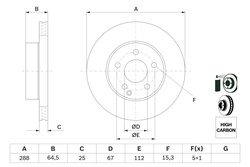 DISC FRANA BOSCH 0 986 479 406 - Compatibil cu MERCEDES-BENZ
