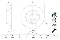 DISC FRANA BOSCH 0 986 479 407 - Compatibil cu MERCEDES-BENZ