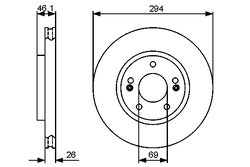 DISC FRANA BOSCH 0 986 479 434 - Compatibil cu HYUNDAI