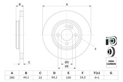DISC FRANA BOSCH 0 986 479 437 - Compatibil cu MINI