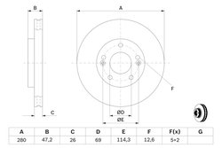 DISC FRANA BOSCH 0 986 479 460 - Compatibil cu HYUNDAI, KIA