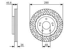 DISC FRANA BOSCH 0 986 479 527 - Compatibil cu MITSUBISHI