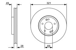 DISC FRANA BOSCH 0 986 479 536 - Compatibil cu HYUNDAI