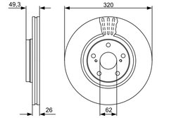 DISC FRANA BOSCH 0 986 479 562 - Compatibil cu TOYOTA