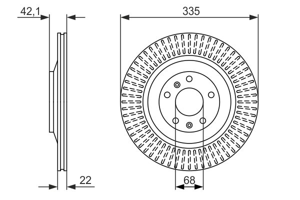 DISC FRANA BOSCH 0 986 479 591 - Compatibil cu AUDI, BENTLEY, VW