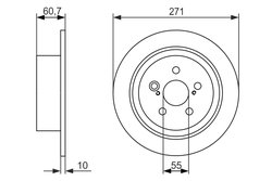 DISC FRANA BOSCH 0 986 479 613 - Compatibil cu TOYOTA