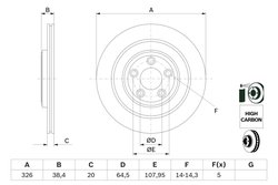 DISC FRANA BOSCH 0 986 479 628 - Compatibil cu JAGUAR