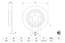 DISC FRANA BOSCH 0 986 479 646 - Compatibil cu CHEVROLET, OPEL, VAUXHALL