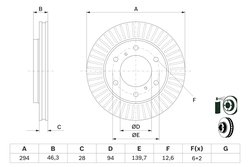 DISC FRANA BOSCH 0 986 479 704 - Compatibil cu FIAT, MITSUBISHI