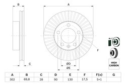 DISC FRANA BOSCH 0 986 479 716 - Compatibil cu NISSAN, OPEL, RENAULT, VAUXHALL