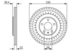 DISC FRANA BOSCH 0 986 479 750 - Compatibil cu AUDI, PORSCHE, VW