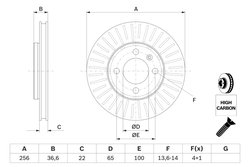 DISC FRANA BOSCH 0 986 479 776 - Compatibil cu SEAT, SKODA, VW