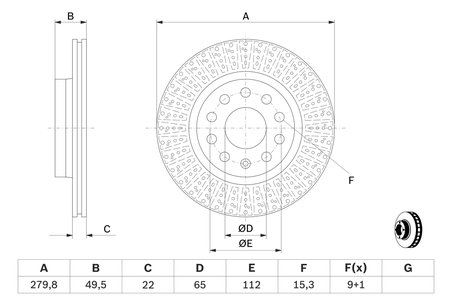DISC FRANA BOSCH 0 986 479 940 - Compatibil cu AUDI, SEAT, SKODA, VW
