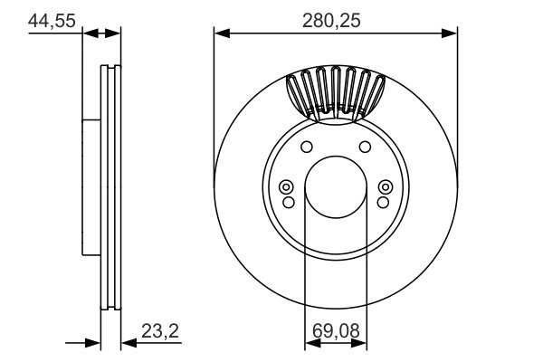 DISC FRANA BOSCH 0 986 479 A12 - Compatibil cu HYUNDAI, INOKOM, KIA