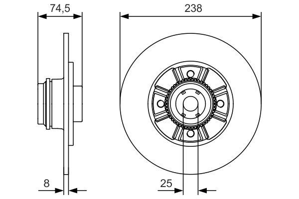 DISC FRANA BOSCH 0 986 479 A48 - Compatibil cu RENAULT