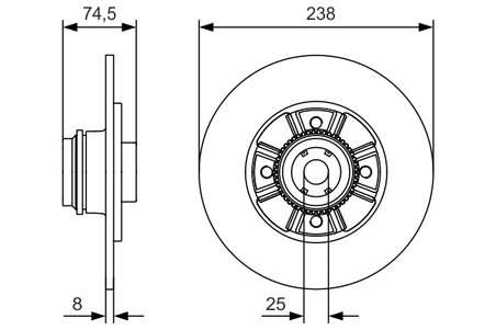 DISC FRANA BOSCH 0 986 479 A48 - Compatibil cu RENAULT