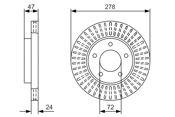 DISC FRANA BOSCH 0 986 479 A52 - Compatibil cu FORD, FORD ASIA & OCEANIA, FORD AUSTRALIA, FORD USA, MAZDA