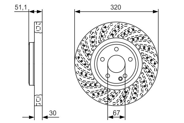 DISC FRANA BOSCH 0 986 479 A60 - Compatibil cu MERCEDES-BENZ