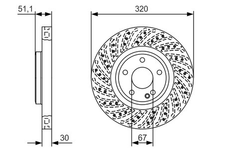 DISC FRANA BOSCH 0 986 479 A60 - Compatibil cu MERCEDES-BENZ