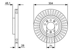 DISC FRANA BOSCH 0 986 479 A89 - Compatibil cu CITROEN, DS, IVECO, OPEL, PEUGEOT, TOYOTA, VAUXHALL