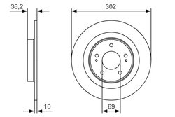 DISC FRANA BOSCH 0 986 479 B04 - Compatibil cu CITROEN, MITSUBISHI, PEUGEOT