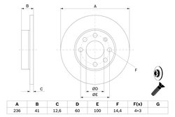 DISC FRANA BOSCH 0 986 479 B20 - Compatibil cu CHEVROLET, OPEL