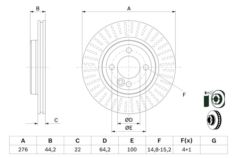 DISC FRANA BOSCH 0 986 479 B39 - Compatibil cu MINI