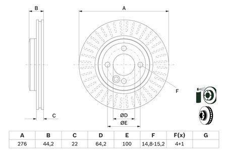 DISC FRANA BOSCH 0 986 479 B39 - Compatibil cu MINI