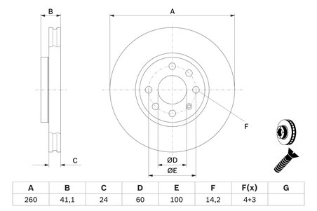 DISC FRANA BOSCH 0 986 479 B46 - Compatibil cu OPEL