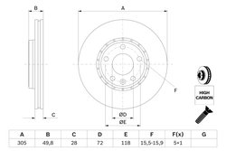 Disc frana BOSCH 0 986 479 B69