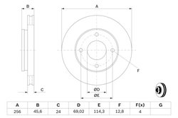 DISC FRANA BOSCH 0 986 479 B83 - Compatibil cu MITSUBISHI, SMART