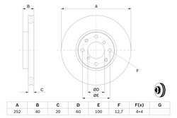 DISC FRANA BOSCH 0 986 479 B98 - Compatibil cu OPEL, SUZUKI